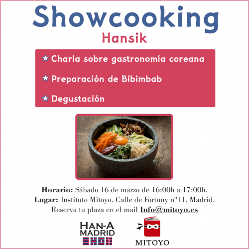 Showcooking el próximo 16 de marzo en Madrid
